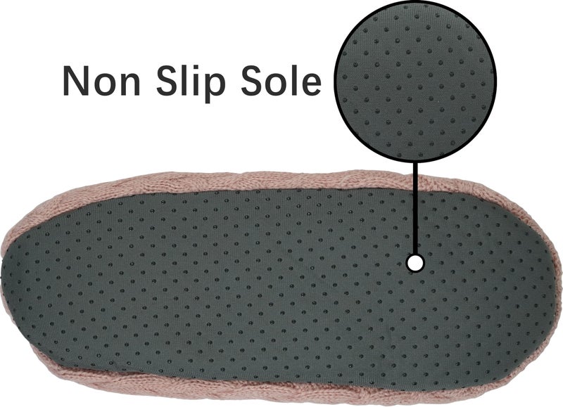 BenSorts Slipper Socks for Women Thick House Sock with Grippers Shoes with Anti-Skid Bottom Soles Pink Size 8.5 9.5 10.5 - Image 4