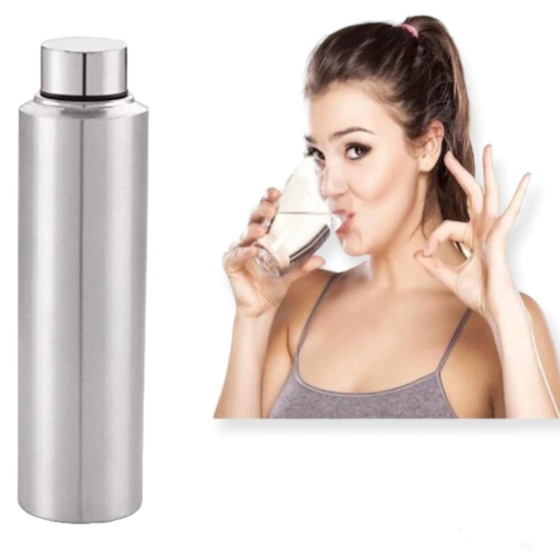 STEEPLE Steel Water Bottle 500 ML Set of 6 Silver - Image 5