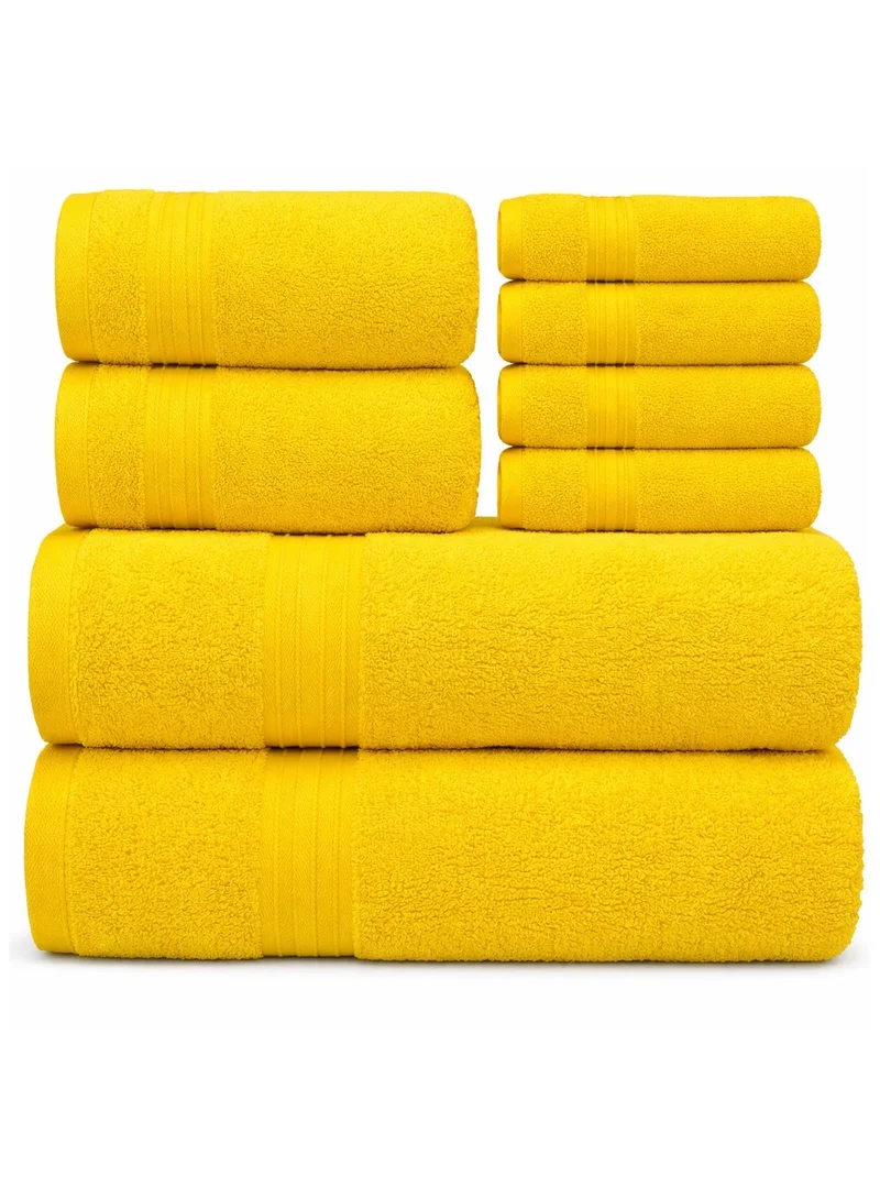 Bliss Casa Bliss Casa - 8 Pieces Towel Set - 2 Bath Towels, 2 Hand Towels, and 4 Washcloths, 600 GSM Ring Spun Cotton Highly Absorbent Towels for Bathroom, Shower Towel