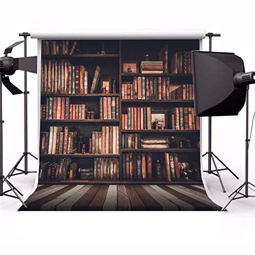AOFOTO 5x5ft Old Books On Vintage Bookshelf Photography Background Library Retro Bookcase Backdrop Kid Boy Girl Adult Artistic Portrait Photoshoot Studio Props Video Drape Wallpaper - Image 4