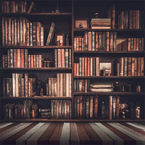 AOFOTO 5x5ft Old Books On Vintage Bookshelf Photography Background Library Retro Bookcase Backdrop Kid Boy Girl Adult Artistic Portrait Photoshoot Studio Props Video Drape Wallpaper - Image 2