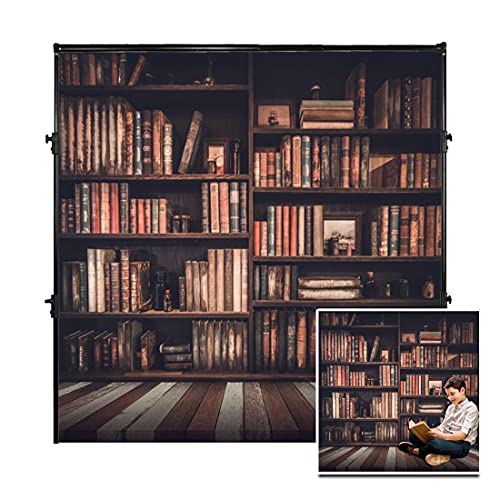 AOFOTO 5x5ft Old Books On Vintage Bookshelf Photography Background Library Retro Bookcase Backdrop Kid Boy Girl Adult Artistic Portrait Photoshoot Studio Props Video Drape Wallpaper - Image 1