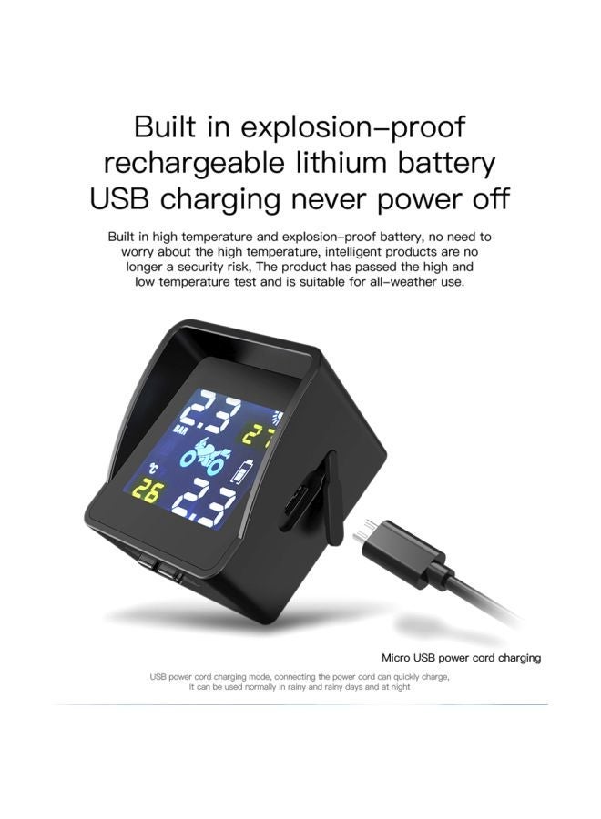 NIBEMINENT Solar Wireless Motorcycle Tire Pressure Monitoring System  - Image 4