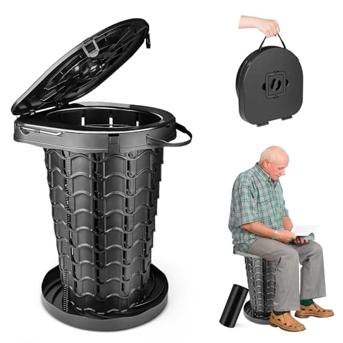Hesanzol XXL Retractable Portable Toilet Travel Toilet 440lbs Capacity Adjustable Height Camping Toilet for Adults Kids 319187 Inches Collapsible Portable Potty for Camp Car Boat Tent - Image 1