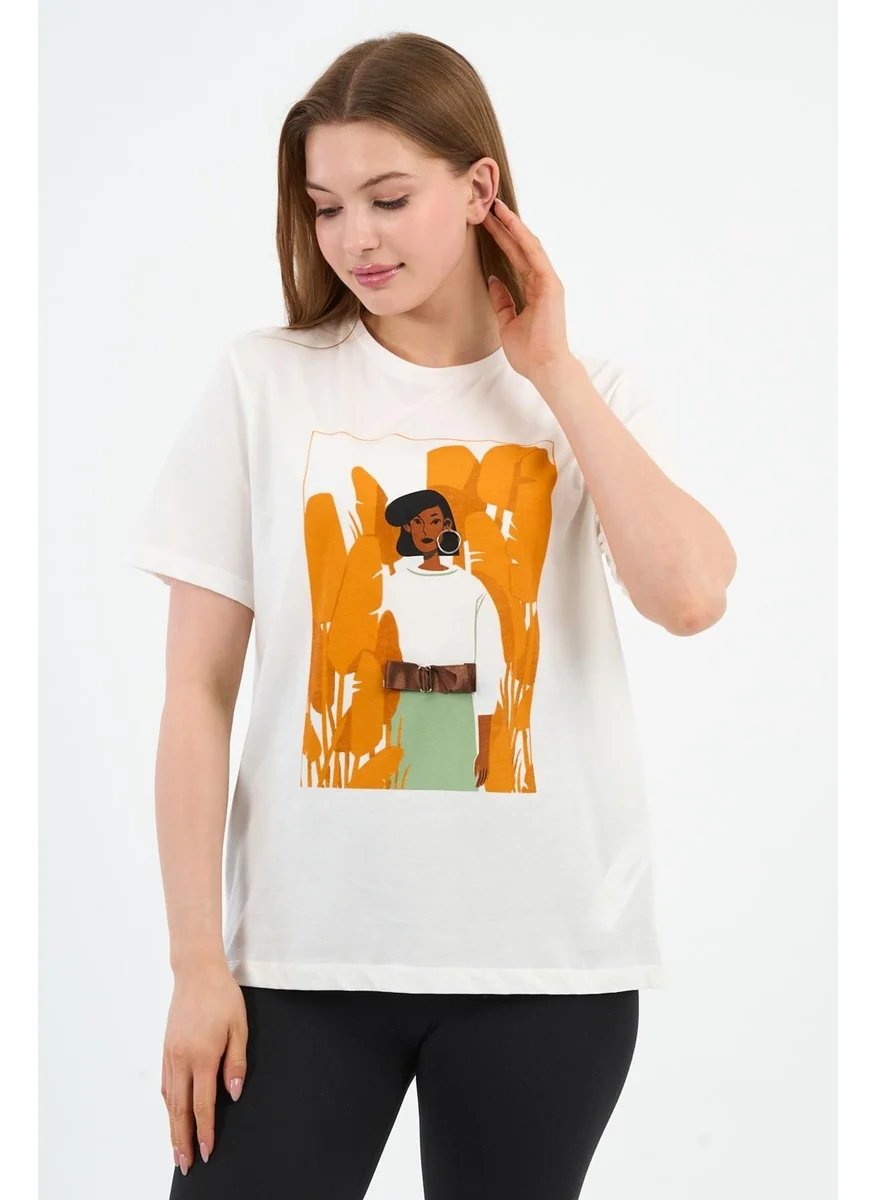 الكسندر جاردي Printed Crew Neck T-Shirt (A21-10520)