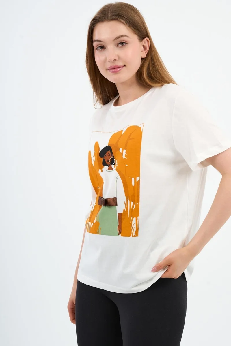 الكسندر جاردي Printed Crew Neck T-Shirt (A21-10520)