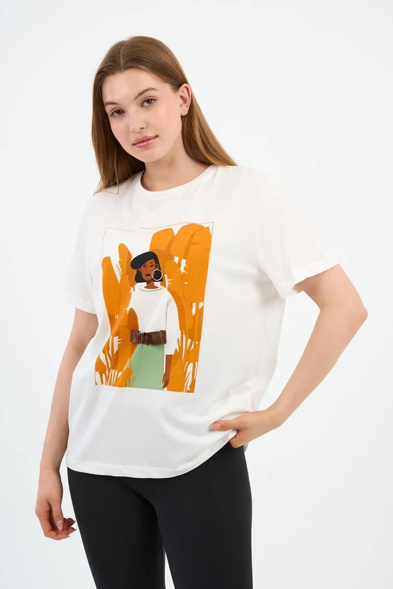 الكسندر جاردي Printed Crew Neck T-Shirt (A21-10520)