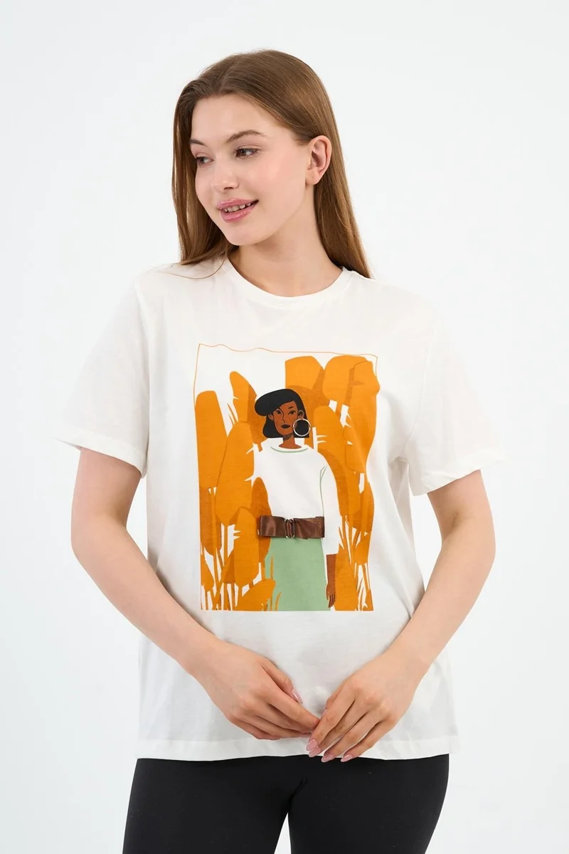 الكسندر جاردي Printed Crew Neck T-Shirt (A21-10520)