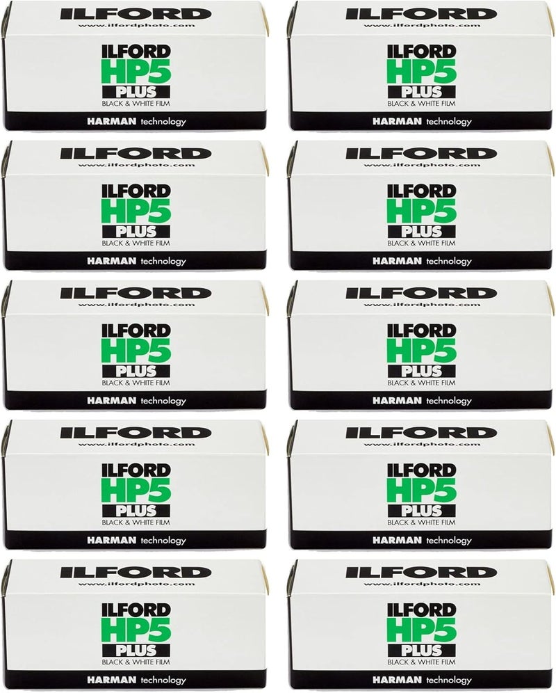 Ilford HP5 Plus 400 Black and White Film - 10 Rolls of 120 Format - Image 1