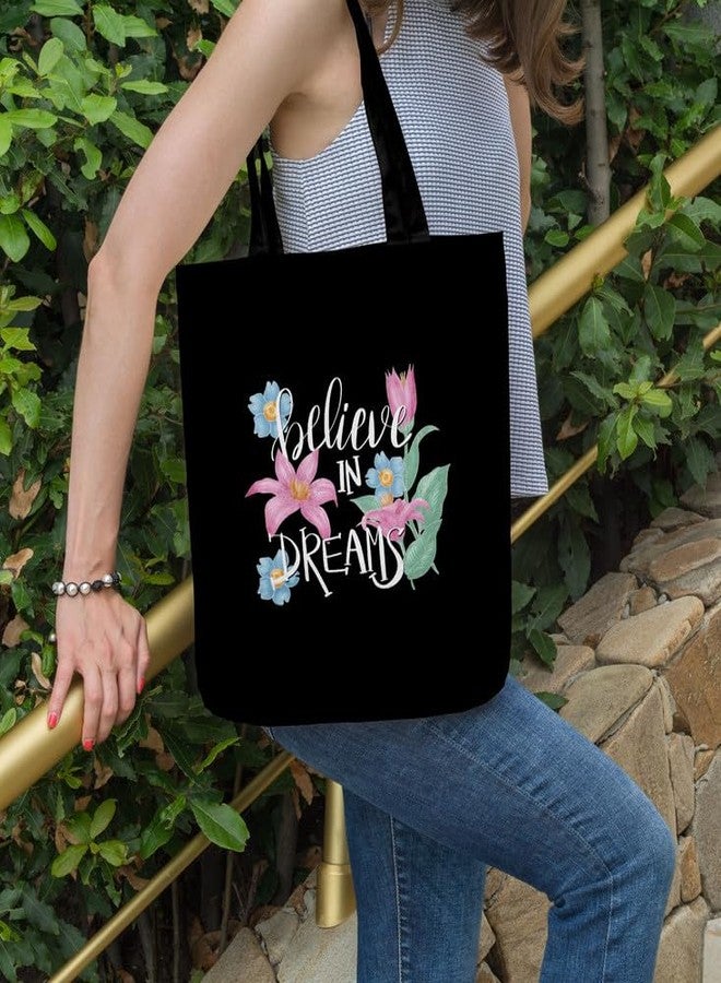 TrendoPrint Large Tote Bag for Women with Zip, Stylish Cotton Handbags, Canvas Tote Bags for College & Groceries NTBDB8 - Image 3
