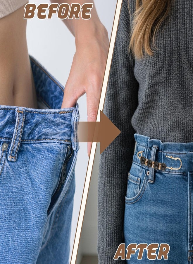 Jeffdad 10Pcs Pearl Brooch Safety Pins, Pearl Brooches and Pins for Women, Pearls Decorative Safety Pins, Pant Waist Tightener Pin for Clothes Fashion Faux Pearls Shawl Pin Clothing Fixer Brooch - Image 3