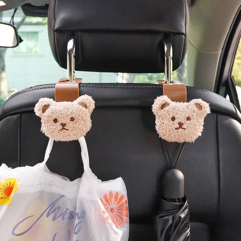 BIGTHREE Car Seat Headrest Hook, Cute Bear Seat Back Hanging Hook, Universal Organizer Hooks, Multi-Functional Car Organizers for Storage of Bags and Clutter, Universal for SUV, Sedan, Truck - Image 5
