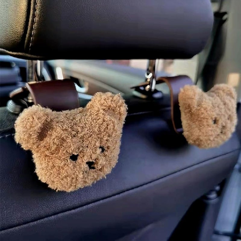 BIGTHREE Car Seat Headrest Hook, Cute Bear Seat Back Hanging Hook, Universal Organizer Hooks, Multi-Functional Car Organizers for Storage of Bags and Clutter, Universal for SUV, Sedan, Truck - Image 4