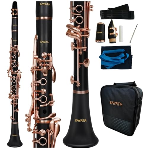 KAYATA B Flat Clarinet - Rose Gold Plated Student Clarinet with Reed, Cleaning Kit, Canvas Case - Image 1