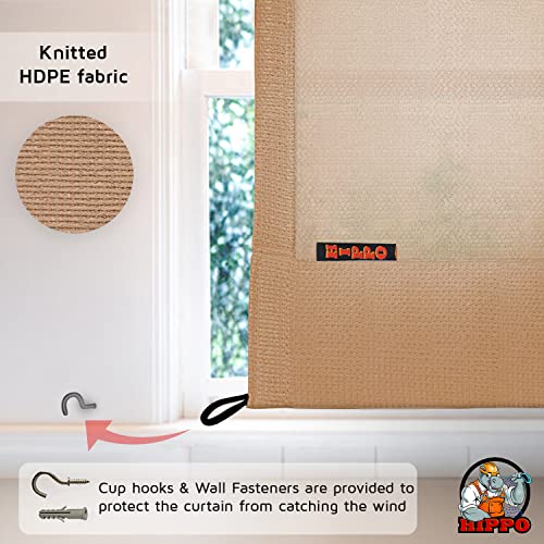 HIPPO Outdoor Balcony Sun, UV & Dust Protection Curtain HDPE Light Filtering 180 GSM Eyelet/Grommet Curtains for Home, Garden, Patio, Varanda, Hotel (Sand-Dune, 4.5FTX7.5FT, 2 PC) - Image 5