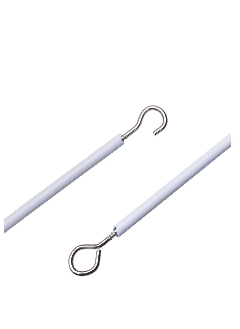 QUOTEL - Quotel Curtain Wire 7 Metres Net Curtain Wire Cord Cable with 6 Hooks and 6 Eyes Spring Curtain Rod, Picture Hanging Wire - Image 1