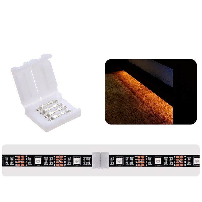 4 Pins Strip Light Connector 10 Pcs Mini Size Light Weight - Excellent PCB Material RGB Led Strip Lamp Connector for 10mm Wide LED Strip Installation - Image 3