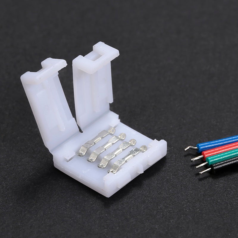 4 Pins Strip Light Connector 10 Pcs Mini Size Light Weight - Excellent PCB Material RGB Led Strip Lamp Connector for 10mm Wide LED Strip Installation - Image 5
