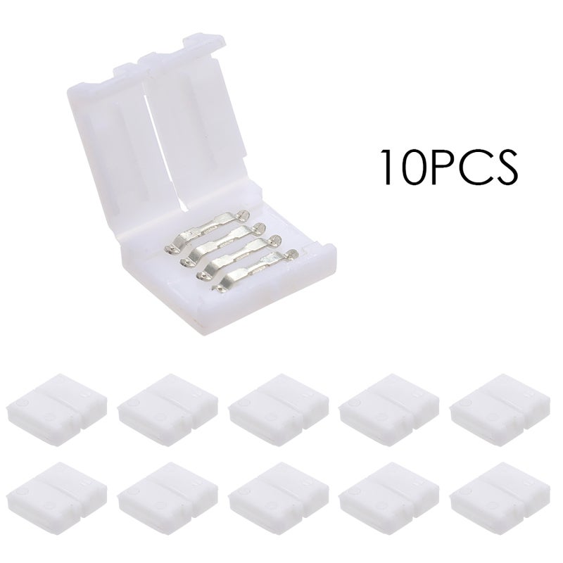 4 Pins Strip Light Connector 10 Pcs Mini Size Light Weight - Excellent PCB Material RGB Led Strip Lamp Connector for 10mm Wide LED Strip Installation - Image 2
