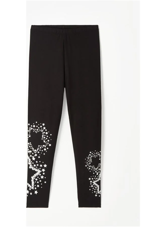 JUNE June Girl's Shiny Star Printed Leggings