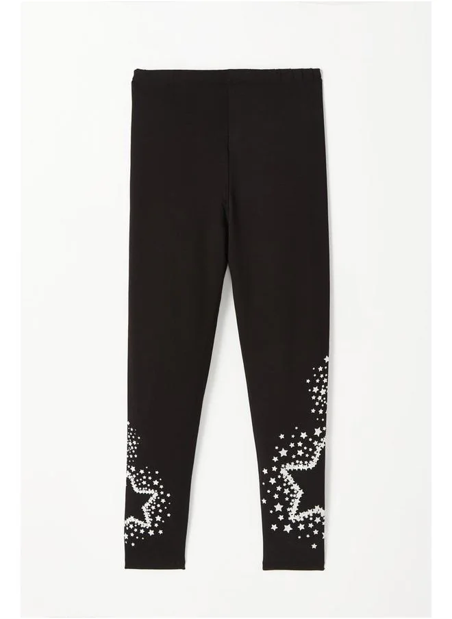 JUNE June Girl's Shiny Star Printed Leggings