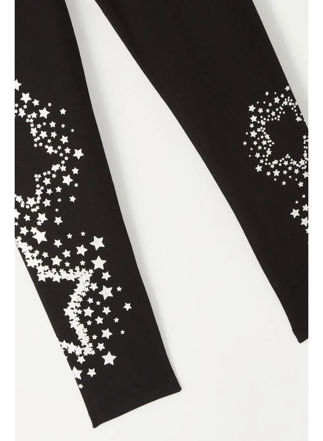 JUNE June Girl's Shiny Star Printed Leggings