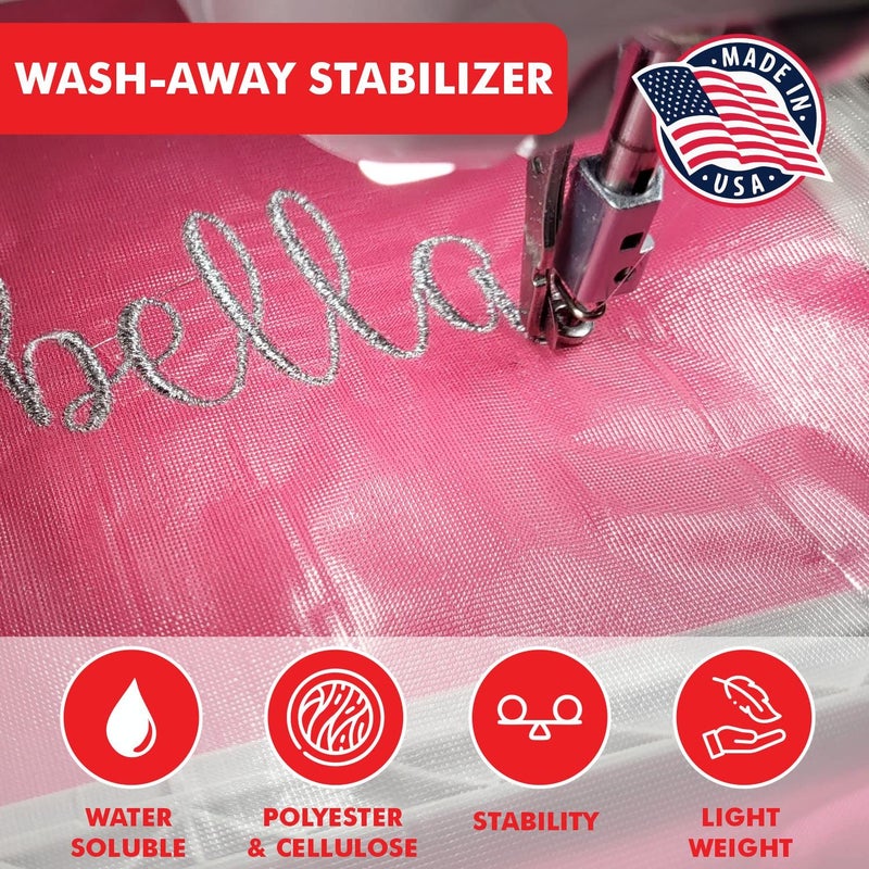 Superpunch Wash-Away Water Soluble Stabilizer for Embroidery - 9 inch x 10 Yard Roll, Fabric Stabilizer, Embroidery Backing & Cut Away Stabilizers - SuperStable Machine & Hand Sewing - Made in USA - Image 3
