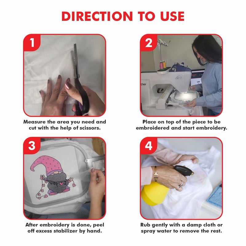 Superpunch Wash-Away Water Soluble Stabilizer for Embroidery - 9 inch x 10 Yard Roll, Fabric Stabilizer, Embroidery Backing & Cut Away Stabilizers - SuperStable Machine & Hand Sewing - Made in USA - Image 4