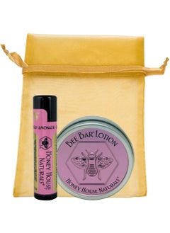 Honey House Naturals Honey House Naturals 2 Piece Gift Set All Natural Ultra Moisturizing Lotion Bar and Lip Butter Infused with Essential Oils Made in USA Variant Name 