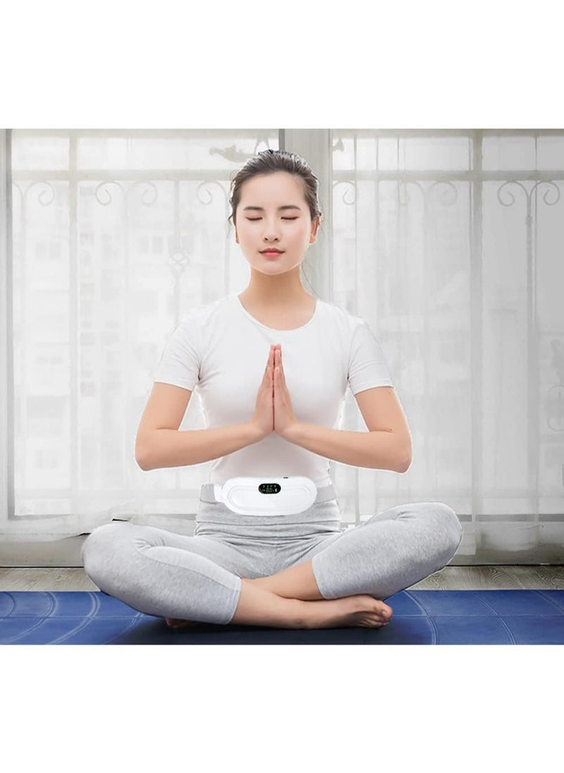 إسكدنيا Portable Cordless Heating Pad, USB Battery Operated Heat Pad with 3 Heat Levels  4 Massage Modes, Electric Heating Belt for Menstrual, Period, Back Pain Relief (White) - Image 5