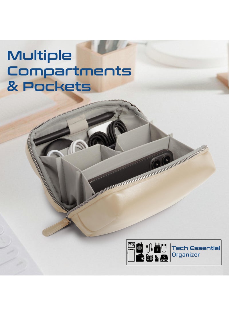 PROMATE - Promate Mini Tech Organizer Pouch with Multiple Compartments, Durable Waterproof PU Material, Lightweight Compact Design - Image 1