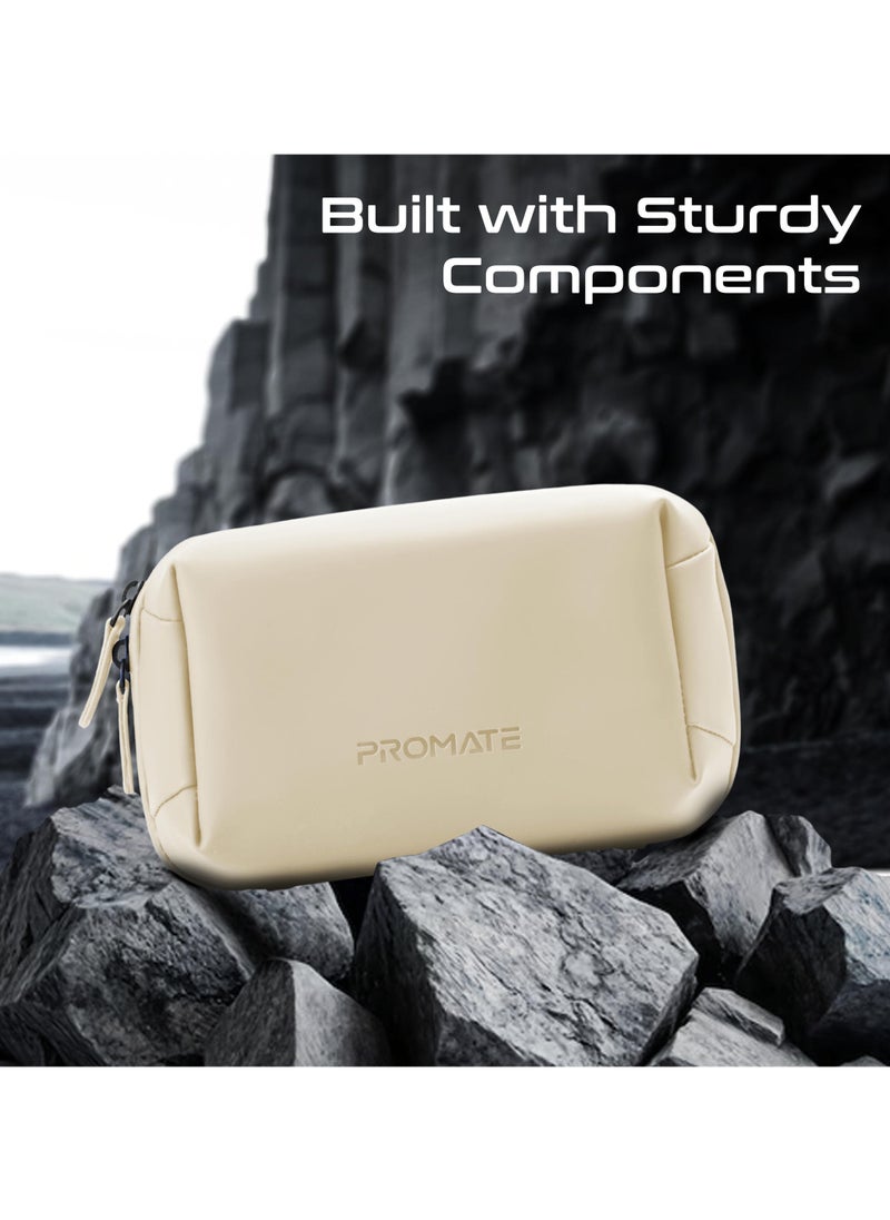 PROMATE - Promate Mini Tech Organizer Pouch with Multiple Compartments, Durable Waterproof PU Material, Lightweight Compact Design - Image 1