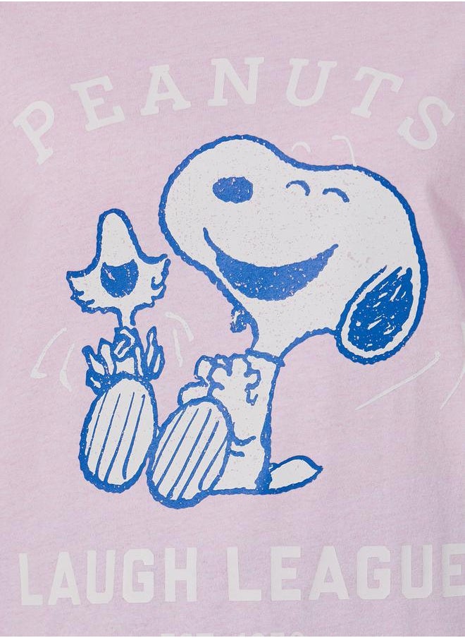 Styli Peanuts Laugh League Oversized T-Shirt with Dropped Shoulder  - Image 3