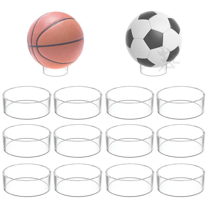 OnFireGuy 3 inch Acrylic Ball Display Stand | Basketball, Volleyball, Soccer, Softball & Bowling Ball | 3 inch Display Ring Pedestal | Ideal Ball Stands for Displaying Your Sports Balls - Image 1