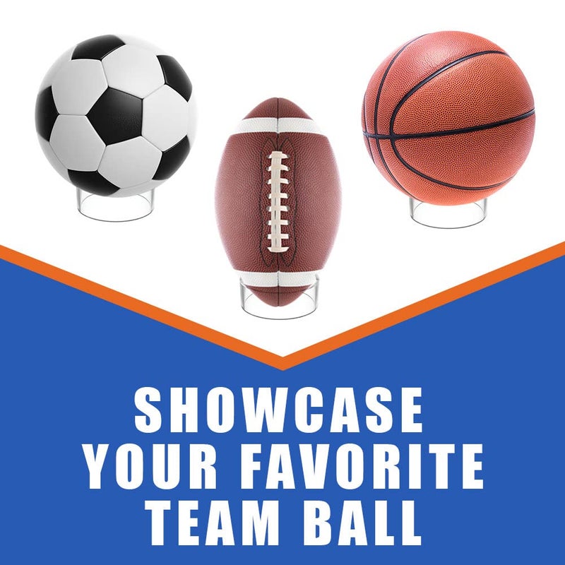 OnFireGuy 3 inch Acrylic Ball Display Stand | Basketball, Volleyball, Soccer, Softball & Bowling Ball | 3 inch Display Ring Pedestal | Ideal Ball Stands for Displaying Your Sports Balls - Image 3
