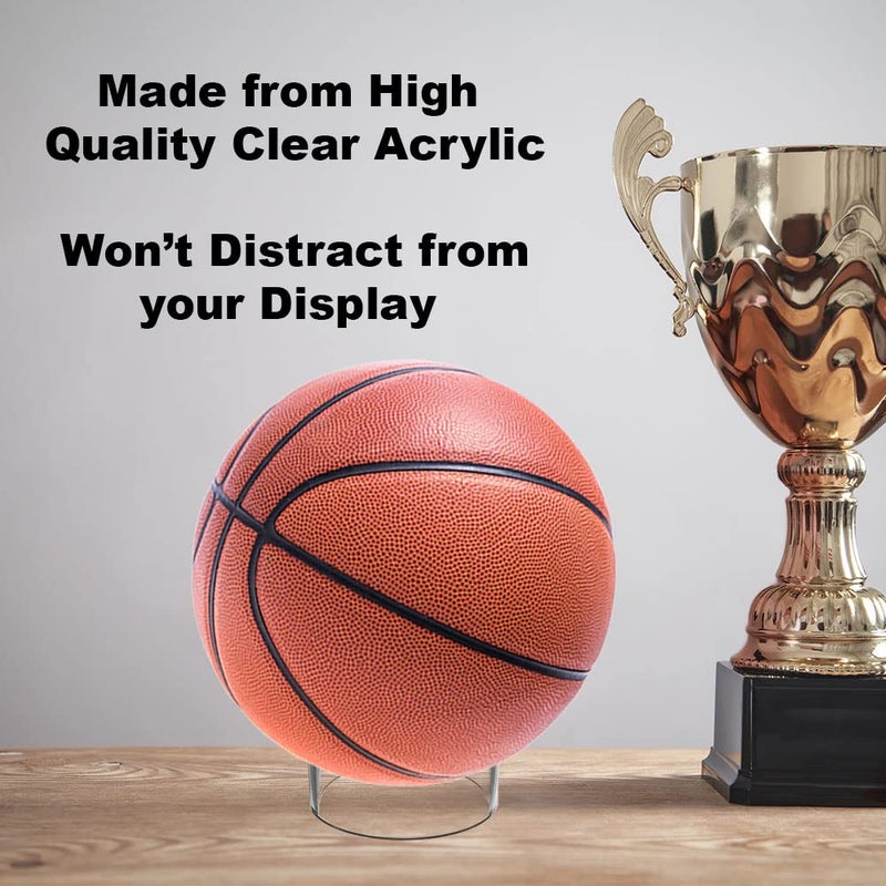 OnFireGuy 3 inch Acrylic Ball Display Stand | Basketball, Volleyball, Soccer, Softball & Bowling Ball | 3 inch Display Ring Pedestal | Ideal Ball Stands for Displaying Your Sports Balls - Image 2