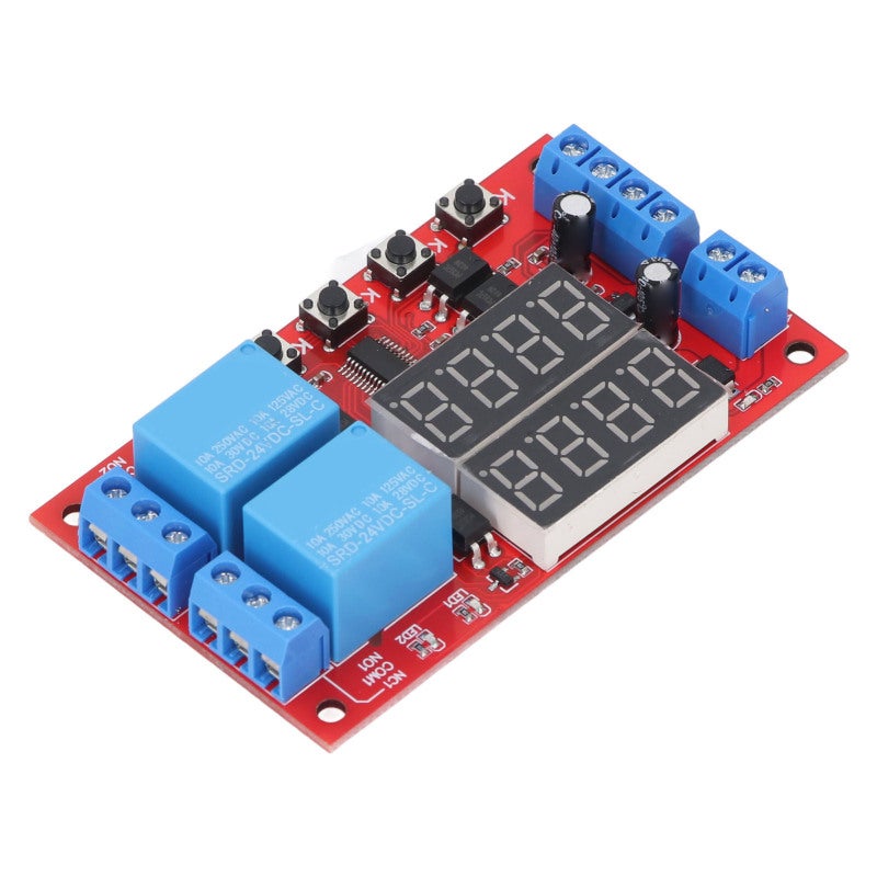 songle 2 Channel Relay Module 24V 10A AC ABS Reverse Polarity Guard - Auto Setting Save Adjustable 0.1S-270H Delay Time Relay for Home Application - Image 3