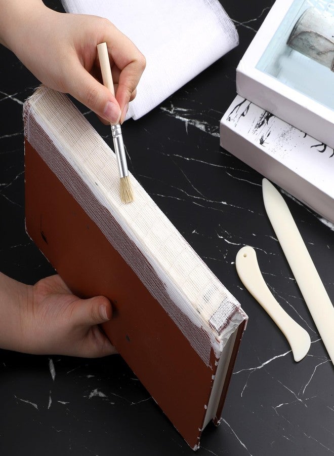 salbsever Book Repair Kit, Bookbinding Supplies, Book Binding Materials, Includes Archival Acid-Free Cloth, Bone Folder Tools, Glue Brush, Bookbinding Kit for Repairing Old Books, Documents, and Magazines - Image 3