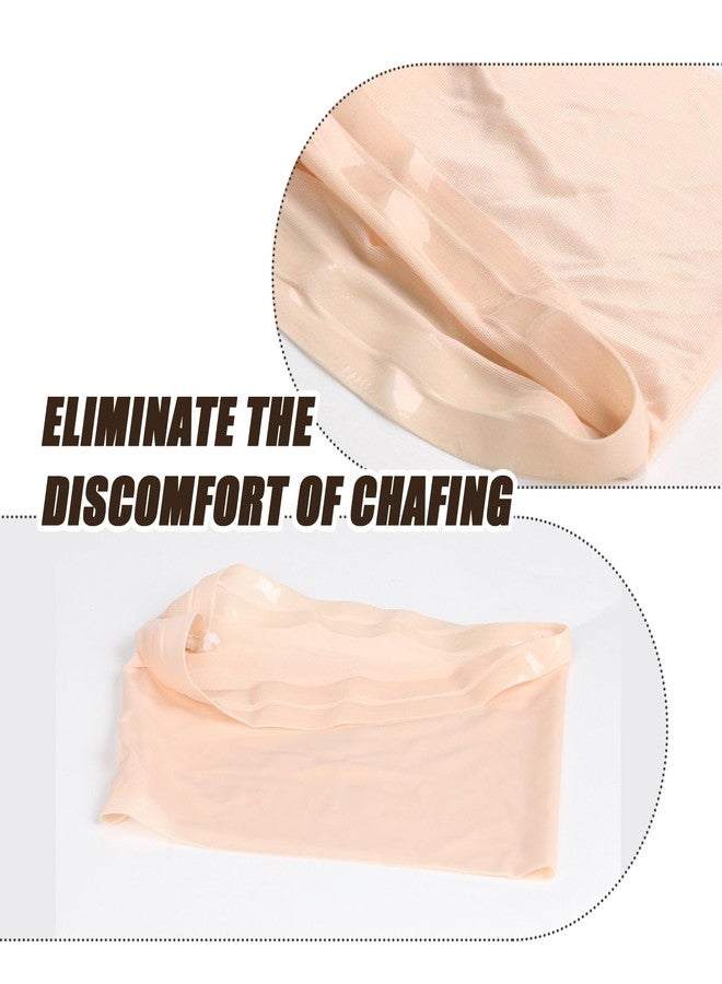 VASANA Beige Nylon Thigh Brace Elastic Anti-Chafing Thigh Bands Unisex Non-Slip Leg Compression Sleeve for Running Sport Yoga - Image 4