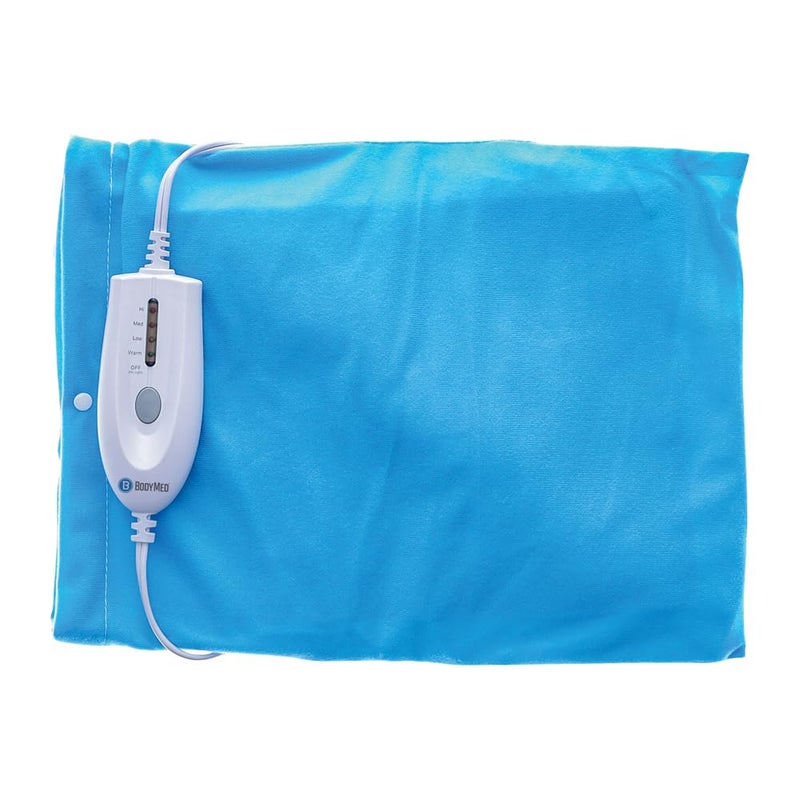 BodyMed Moist & Dry Heating Pad with Auto Shut Off Heating Pad for Neck, Shoulder, Back and Muscle Discomfort Relief - 12 in. x 15 Inch, Blue - Image 1