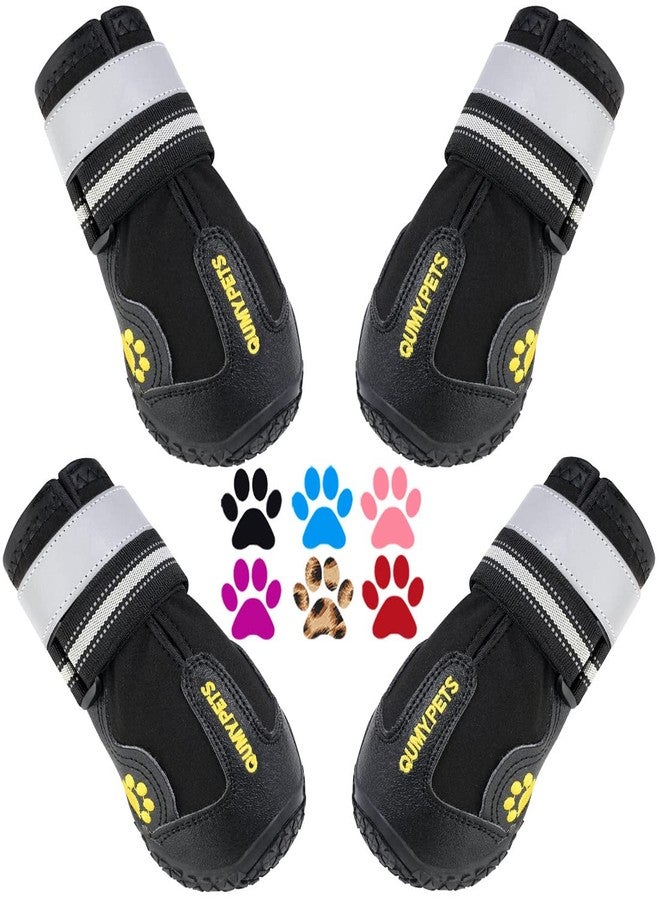 QUMY Dog Shoes for Large Dogs, Medium Dog Boots & Paw Protectors for Winter Snowy Day, Summer Hot Pavement, Water-Resistant in Rainy Weather, Outdoor Walking, Indoor Hardfloors Skid-Resistant Sole - Image 1