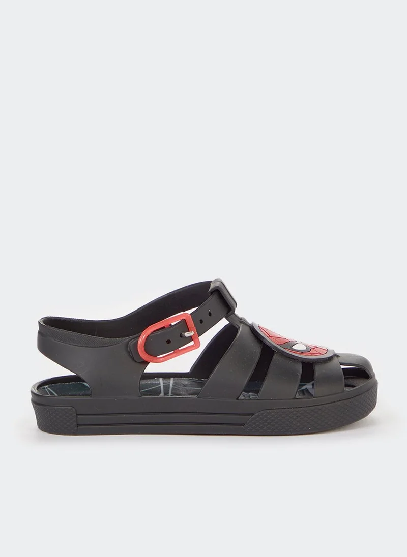 Matalan Kids Black Marvel Spiderman Jelly Sandals