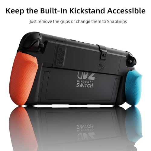 Savage Raven by Skull & Co. NeoGrip Bundle: an Ergonomic Grip Hard Shell with Replaceable Grips [to fit All Hands Sizes] for Nintendo Switch 2 with Maxcarry Carrying Case - Black - Image 3