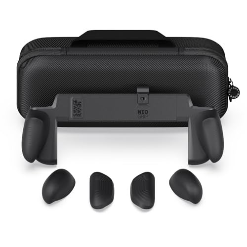 Savage Raven by Skull & Co. NeoGrip Bundle: an Ergonomic Grip Hard Shell with Replaceable Grips [to fit All Hands Sizes] for Nintendo Switch 2 with Maxcarry Carrying Case - Black - Image 1