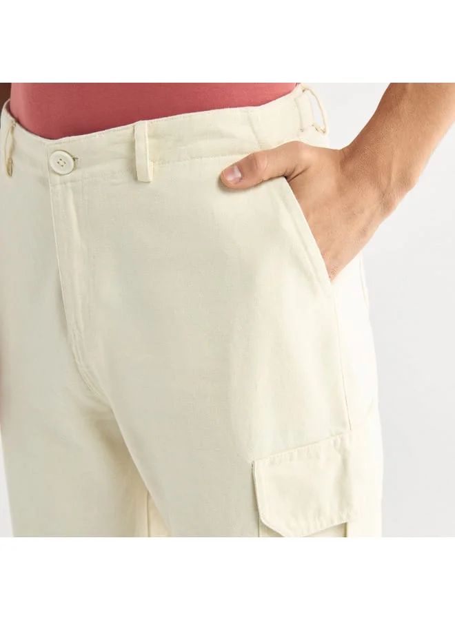 Splash FAV Solid Regular Fit Pants with Flexi Waist and Pockets