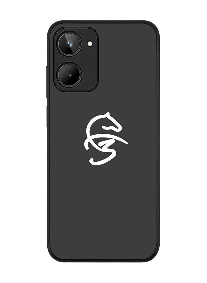 Stylizedd Rugged Black edge case for Realme 10 4G Slim fit Soft Case Flexible Rubber Edges Anti Drop TPU Gel Thin Cover -   Faz3 Icon Grey - Image 1