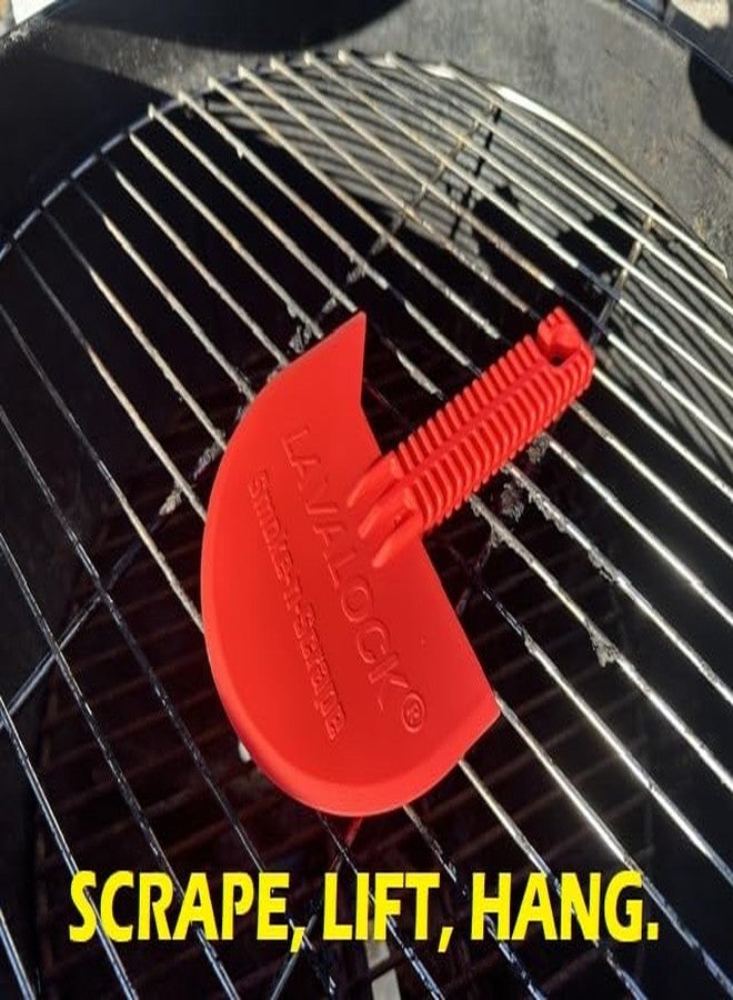 LavaLock Smok-n-Scrape Grill and Smoker Scraper, Residue Remover Cleaning Tool for Weber Kettle, Weber Smokey Mountain, UDS, WSM (Red Smoke-n-Scrape) - Image 3
