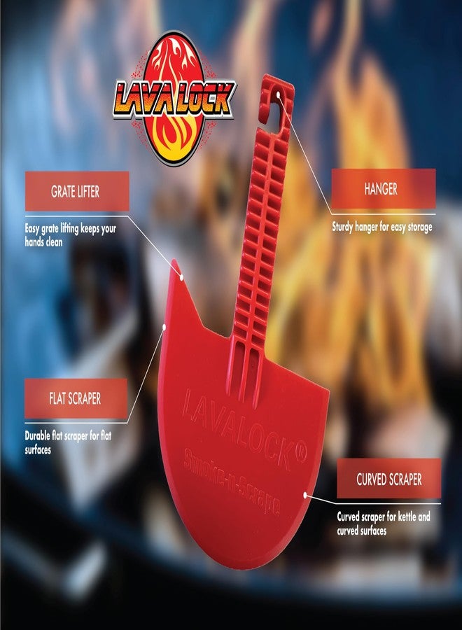 LavaLock Smok-n-Scrape Grill and Smoker Scraper, Residue Remover Cleaning Tool for Weber Kettle, Weber Smokey Mountain, UDS, WSM (Red Smoke-n-Scrape) - Image 2