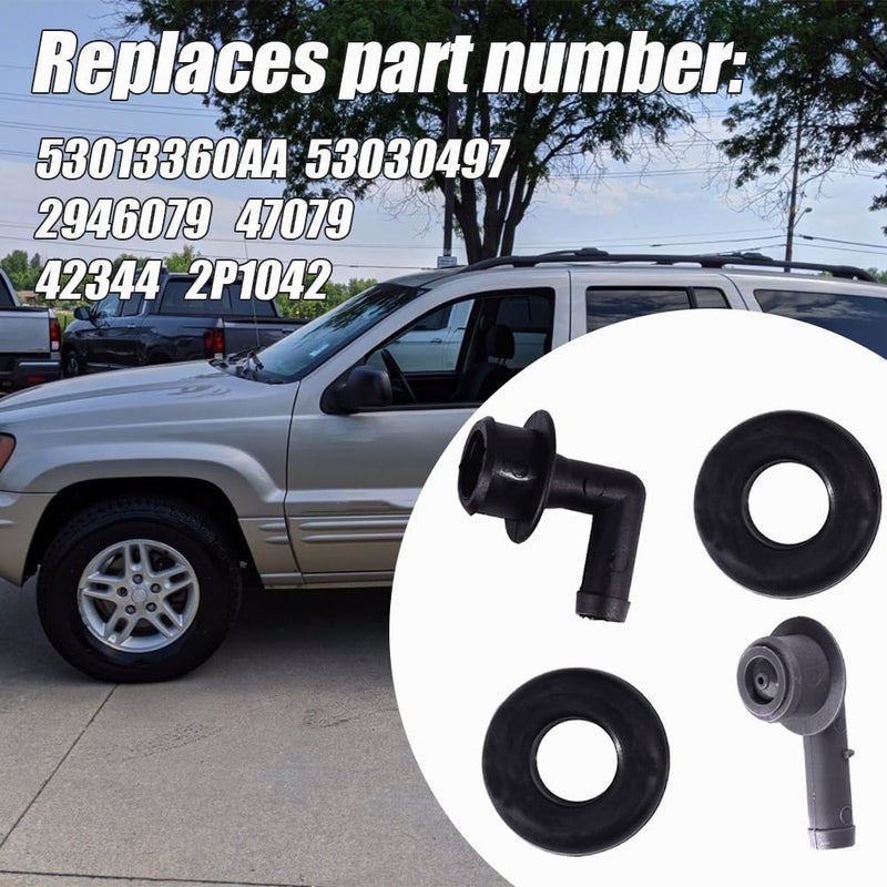 CULMKARI PCV CCV Vent Valve Elbows with Grommets for 2000-2004 Grand Cherokee 4.0L - Image 3