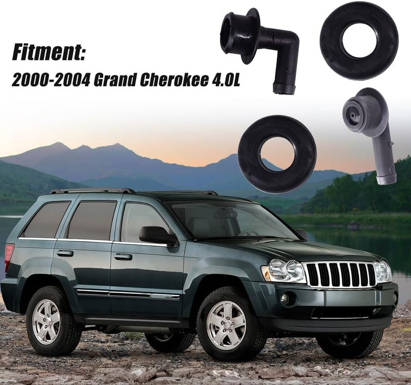 CULMKARI PCV CCV Vent Valve Elbows with Grommets for 2000-2004 Grand Cherokee 4.0L - Image 2